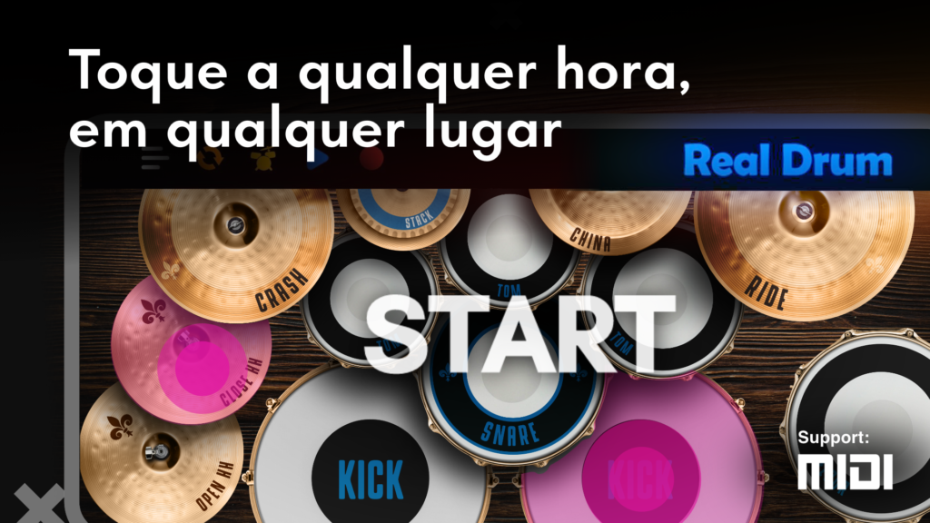 Toque bateria em qualquer lugar!