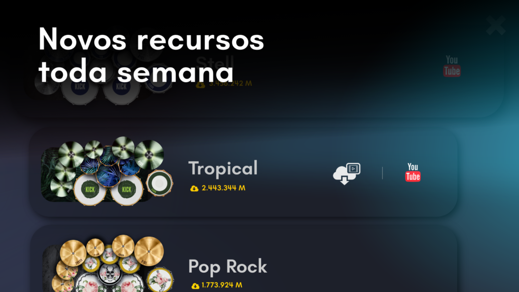 Toque bateria em qualquer lugar!