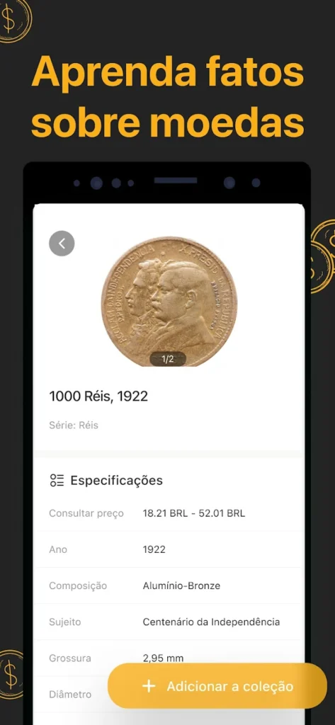 Avalie suas moedas em 30 segundos