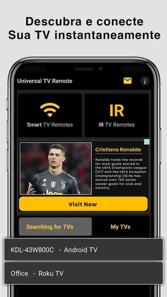 Transforme seu celular: controle TV fácil